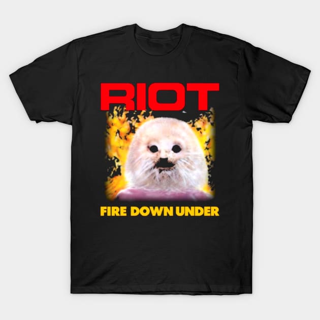 RIOT FIRE DOWN UNDER MERCH VTG T-Shirt by Evan Romillo